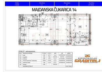 Novogradnja, jednoiposoban 37,75 m2, Banovo brdo, Majdanska, Čukarica 14