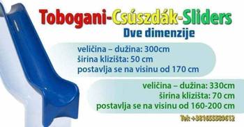 Prodajem tobogane u tri dimenzije u raznim bojama!