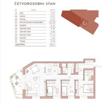Centar, Dalmatinska, 4.0, 96,21 m2 novogradnja