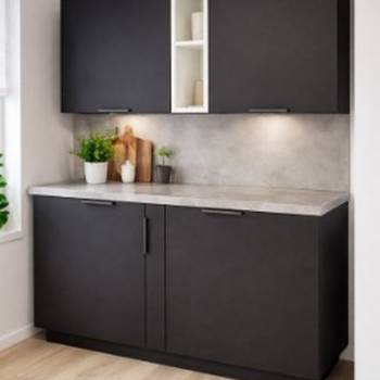 Moderna kuhinja od medijapana i univera