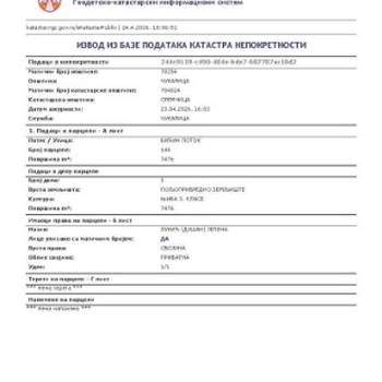 Na prodaju njiva na ulazu u Sremčicu sa desne strane