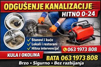 Odgušenje kanalizacije brzo-sigurno-bez razbijanja