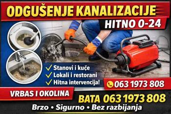 Odgušenje kanalizacije brzo-sigurno-bez razbijanja