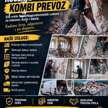 Rušenje • Štemanje • Kombi prevoz