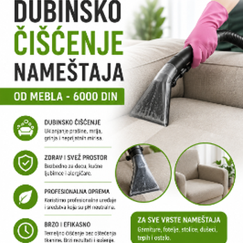 Dubinsko čišćenje nameštaja od mebla 6000 rsd